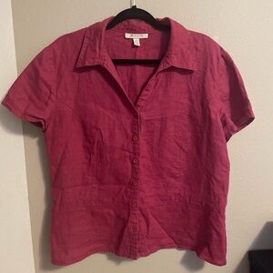 JM Collection Fuchsia Button-Down Shirt
